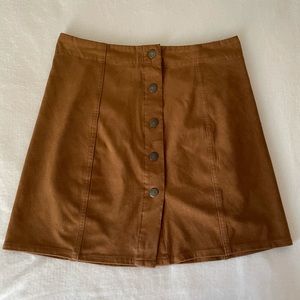 Tan Cord Button Down Mini Skirt Brown Cord Skirt Size Medium Small 6